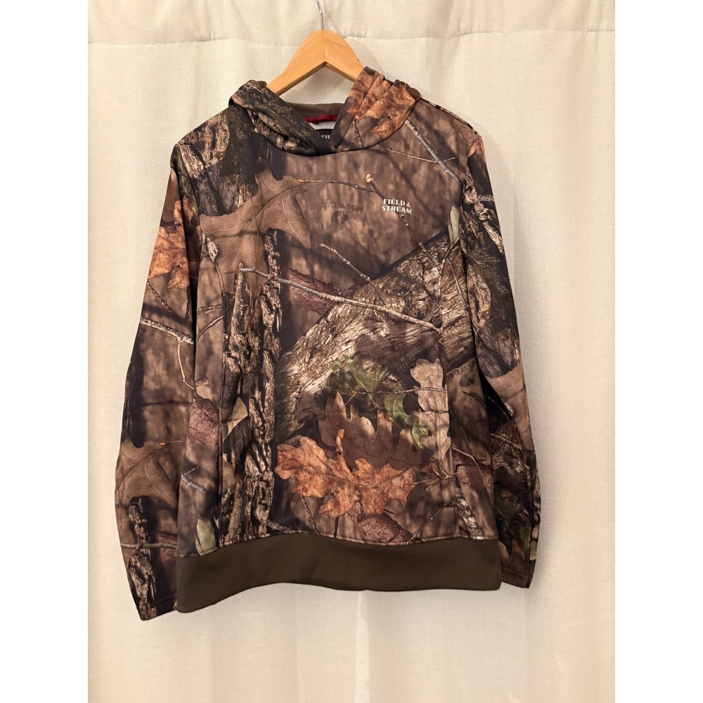 Field & Stream Womens Mossy Oak Camo Hoodie Sweatshirt Brown Forest Large